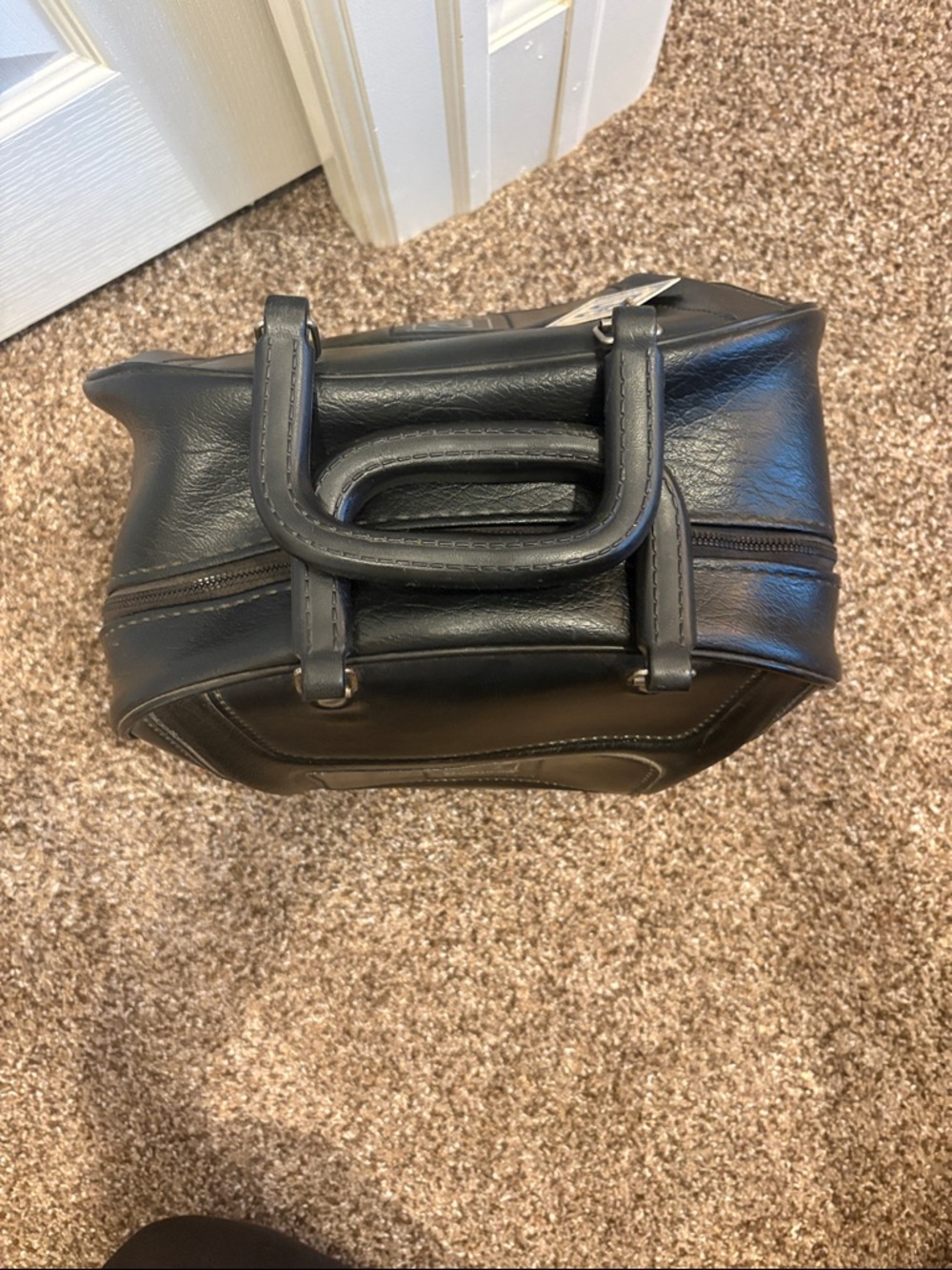 Brunswick Black Leather Duffel Bowling Bag - Picture 3 of 13
